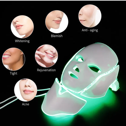 GlowWave 7-Color LED Light Therapy Face & Neck Mask