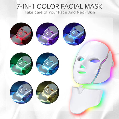 GlowWave 7-Color LED Light Therapy Face & Neck Mask