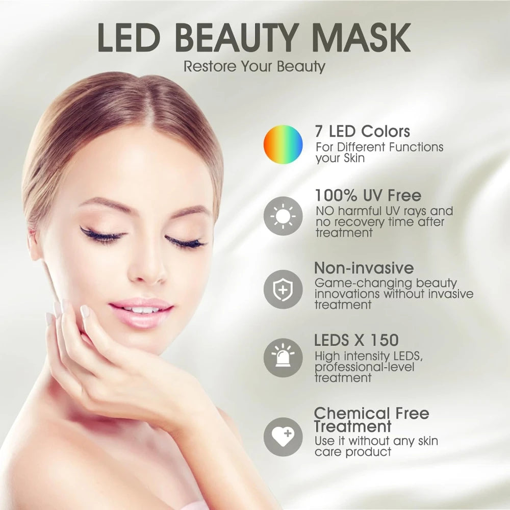 GlowWave 7-Color LED Light Therapy Face & Neck Mask