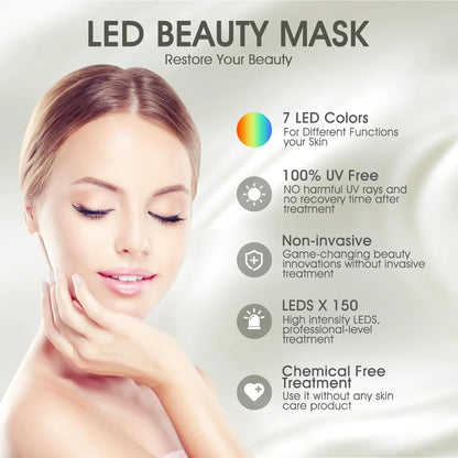 GlowWave 7-Color LED Light Therapy Face & Neck Mask