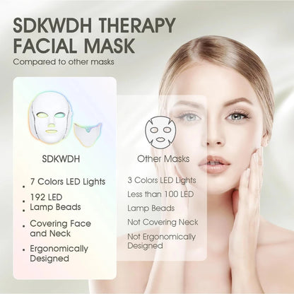 GlowWave 7-Color LED Light Therapy Face & Neck Mask