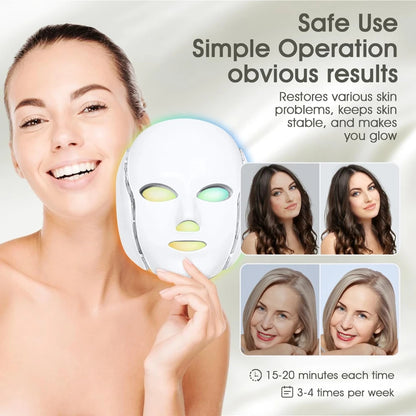 GlowWave 7-Color LED Light Therapy Face & Neck Mask